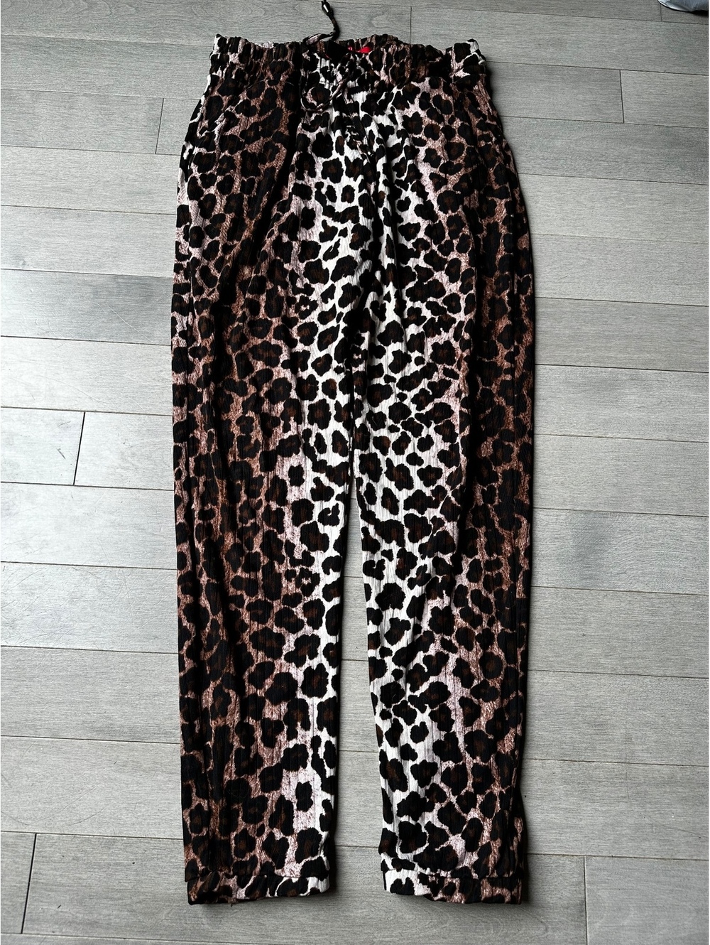 Women’s Hot Kiss Leopard Print Casual Lightweight Pants with Elastic Waistband M